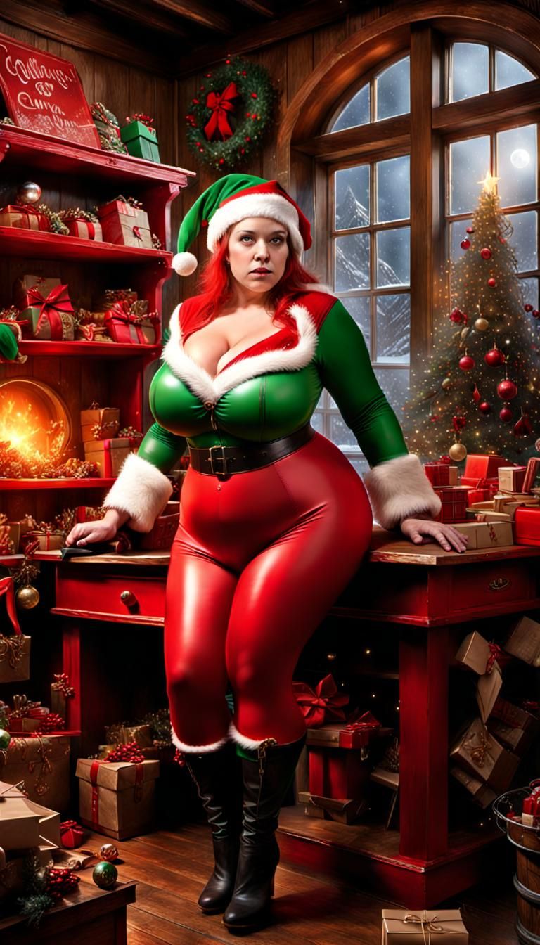 Latex Figures Motivate Santa's Elves: Dramatic Digital Paint...