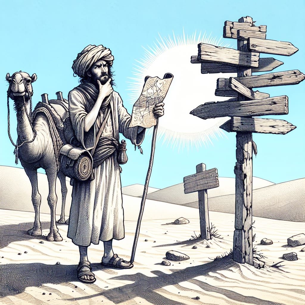 Lost Desert Traveler Seeks Direction