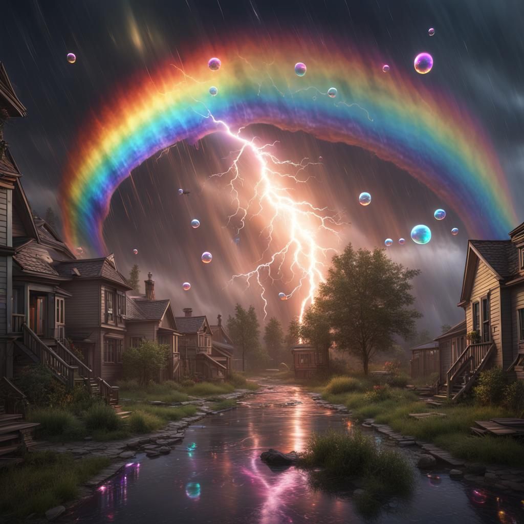 Rainbow Tornado with Cosmic Soap Bubbles