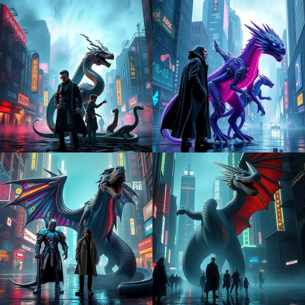 Dragon-Human Hybrids Unite with Titanoboa Offspring in a Fut...