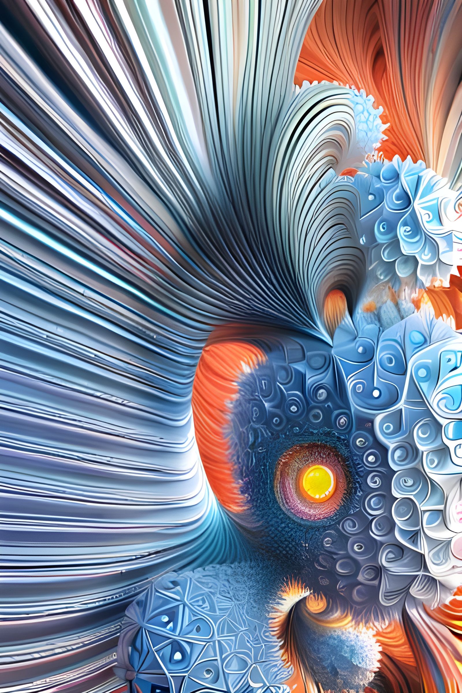 Fractal 3D Sculptures in Iridescent Render