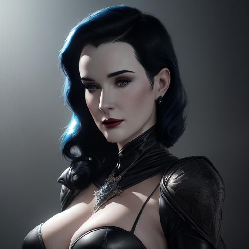 Elegant Portrait of Women in Leather Gowns