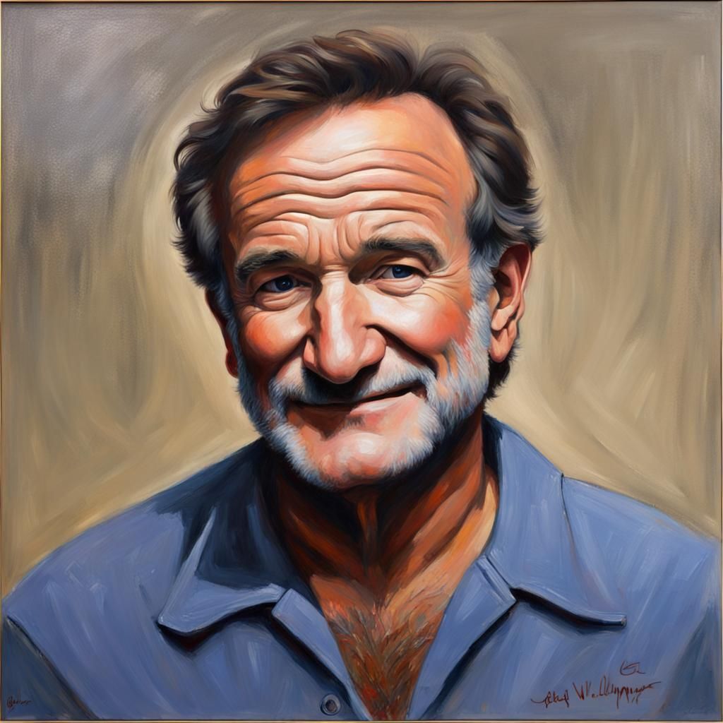 Robin Williams Portrait in Oil Painting Style