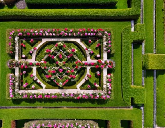 An Elizabethan knot garden in the grounds of an English stat...