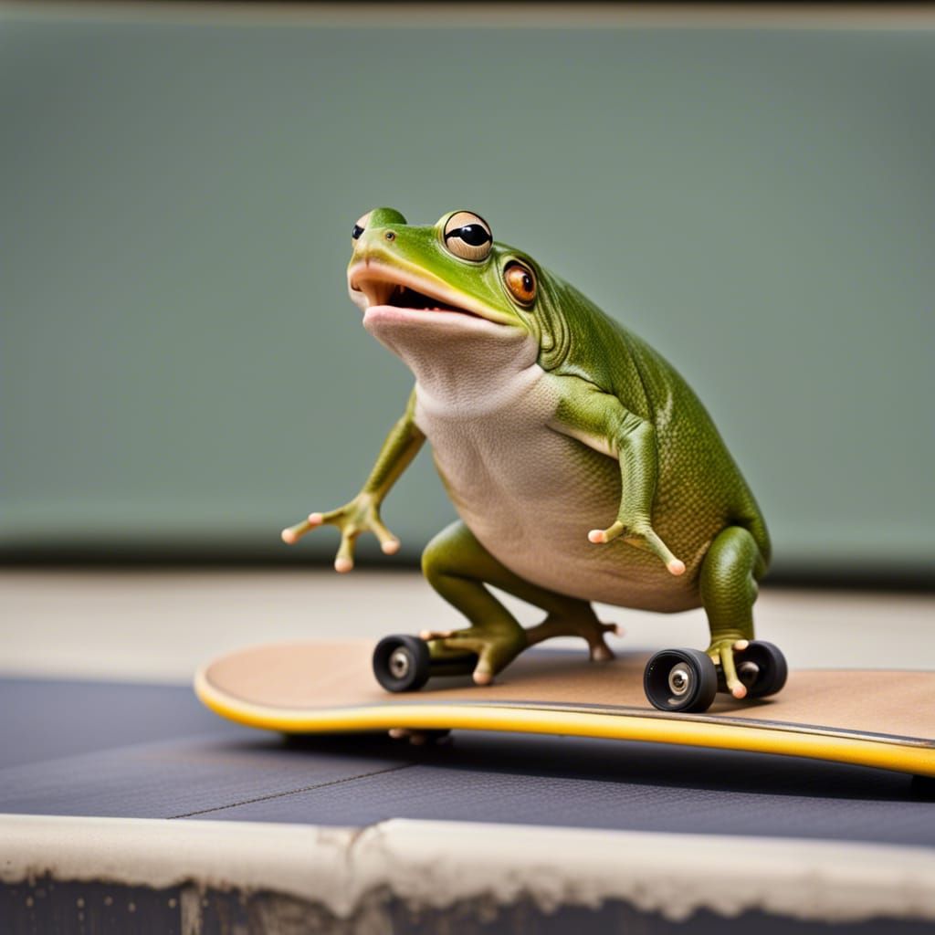 Bullfrog on Skateboard Singing
