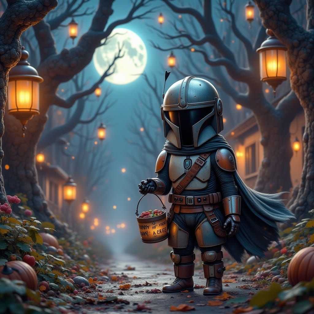 Baby Mandalorian's Halloween Candy Bounty, Digital Matte Pai...