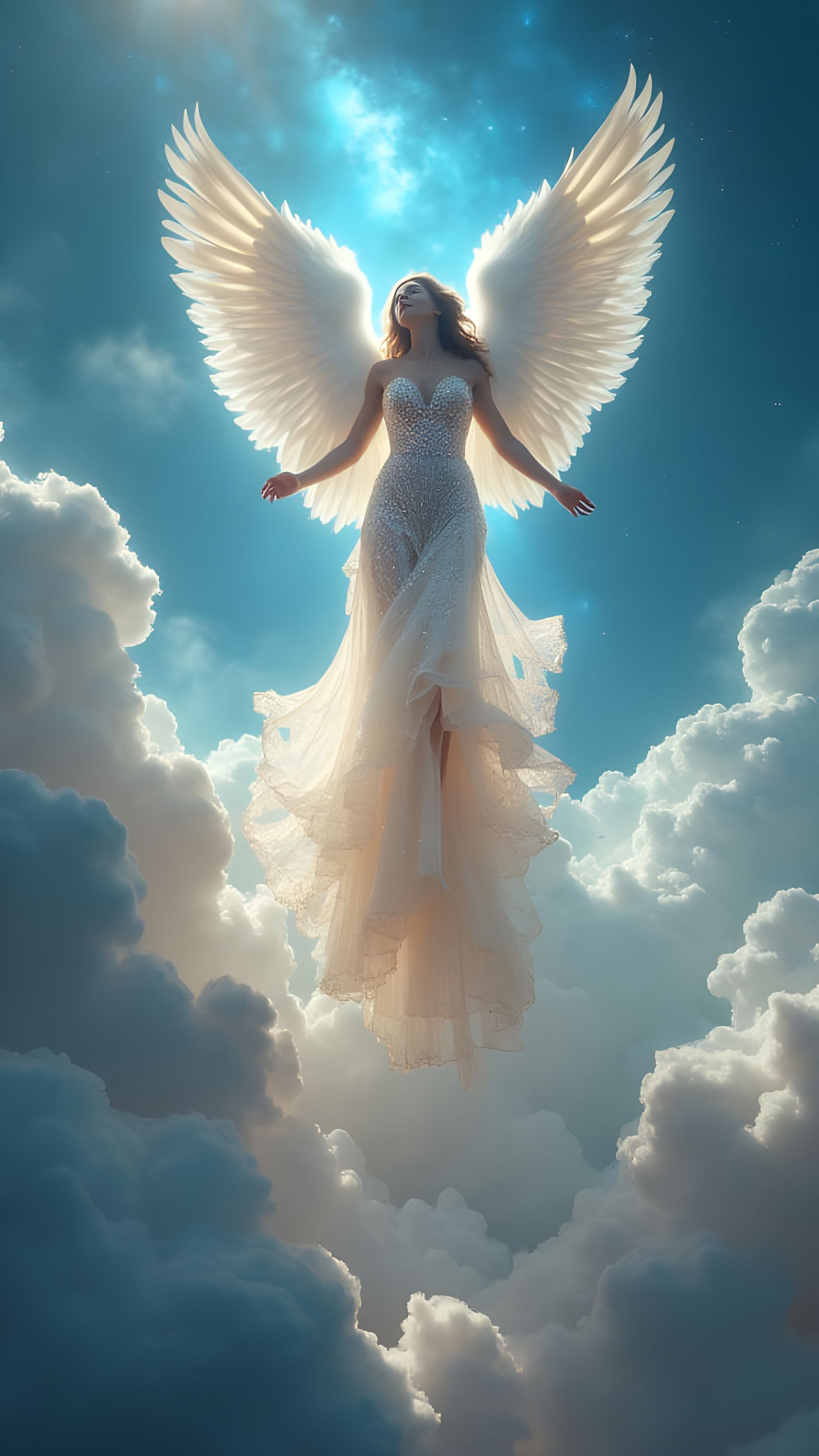 Goddess Descends onto Celestial Runway in Starlight Gown