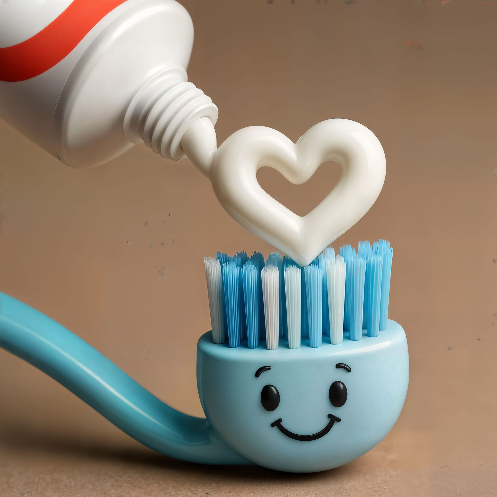 CGI Toothpaste Forms Heart Shape on Happy Toothbrush