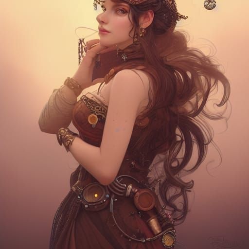 Steampunk Gypsy Princess Portrait in High Detail