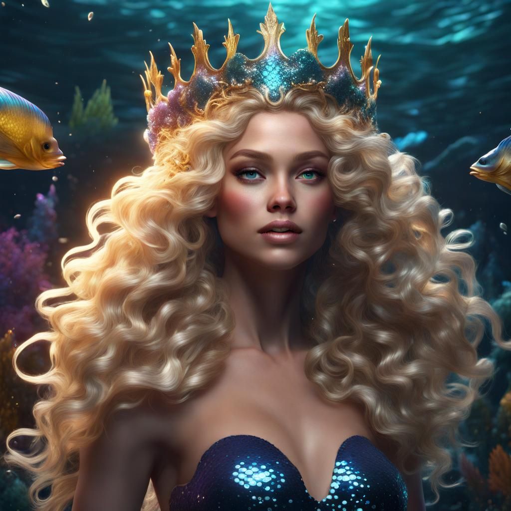 Mermaid with Crown in Fantasy Concept Art
