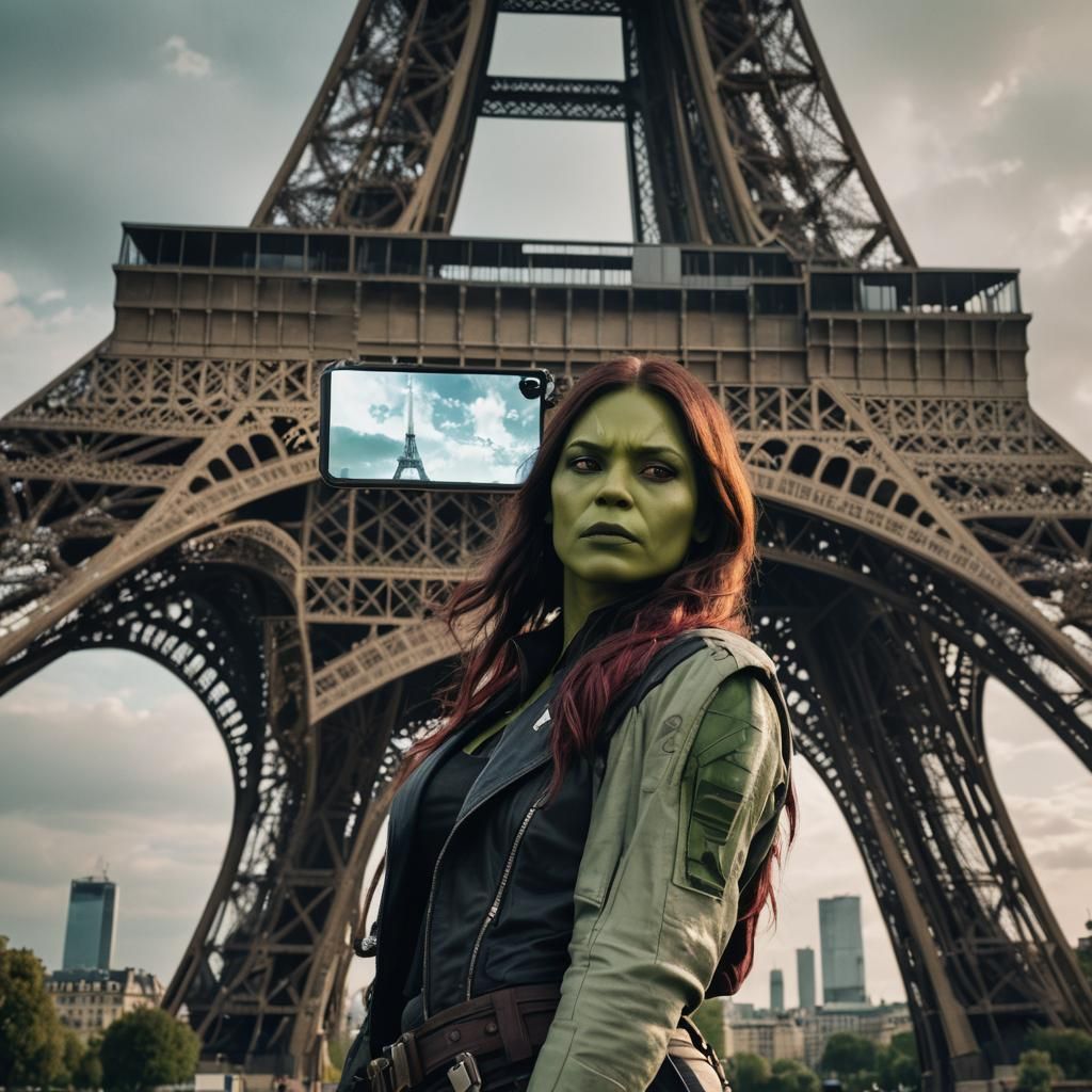 Zoe Saldana as Gamora in Paris: Cinematic Film Still
