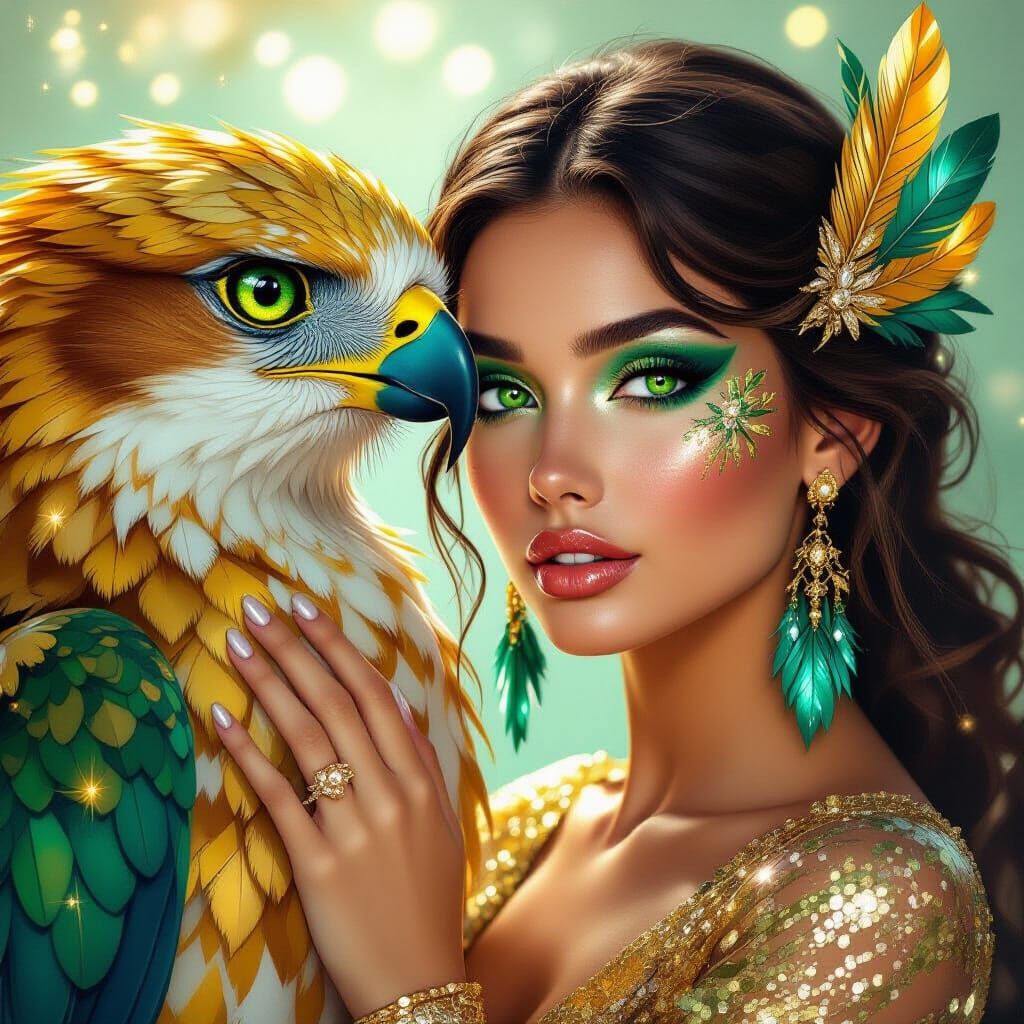 Woman with Golden Bird, Magical Realism