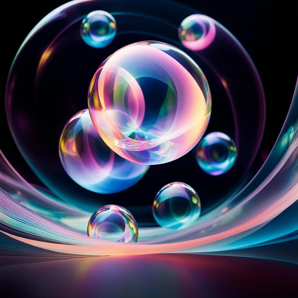 Holographic Flowers in Midnight Garden, Superflat Art