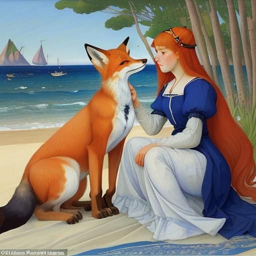 Foxes' Sea Adventure: Inspired by Classical Masters