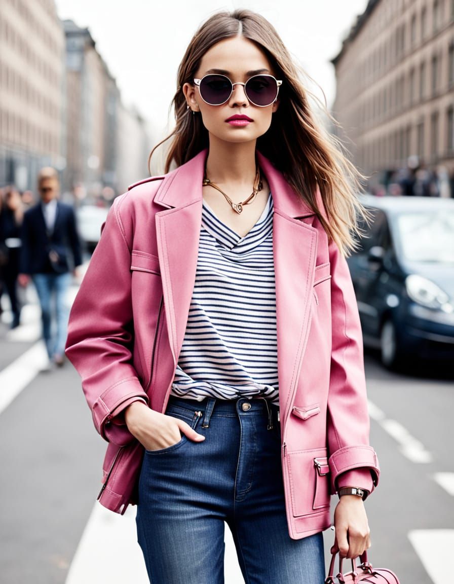 Elegant Fashionista Struts Down Runway in Chic Ensemble