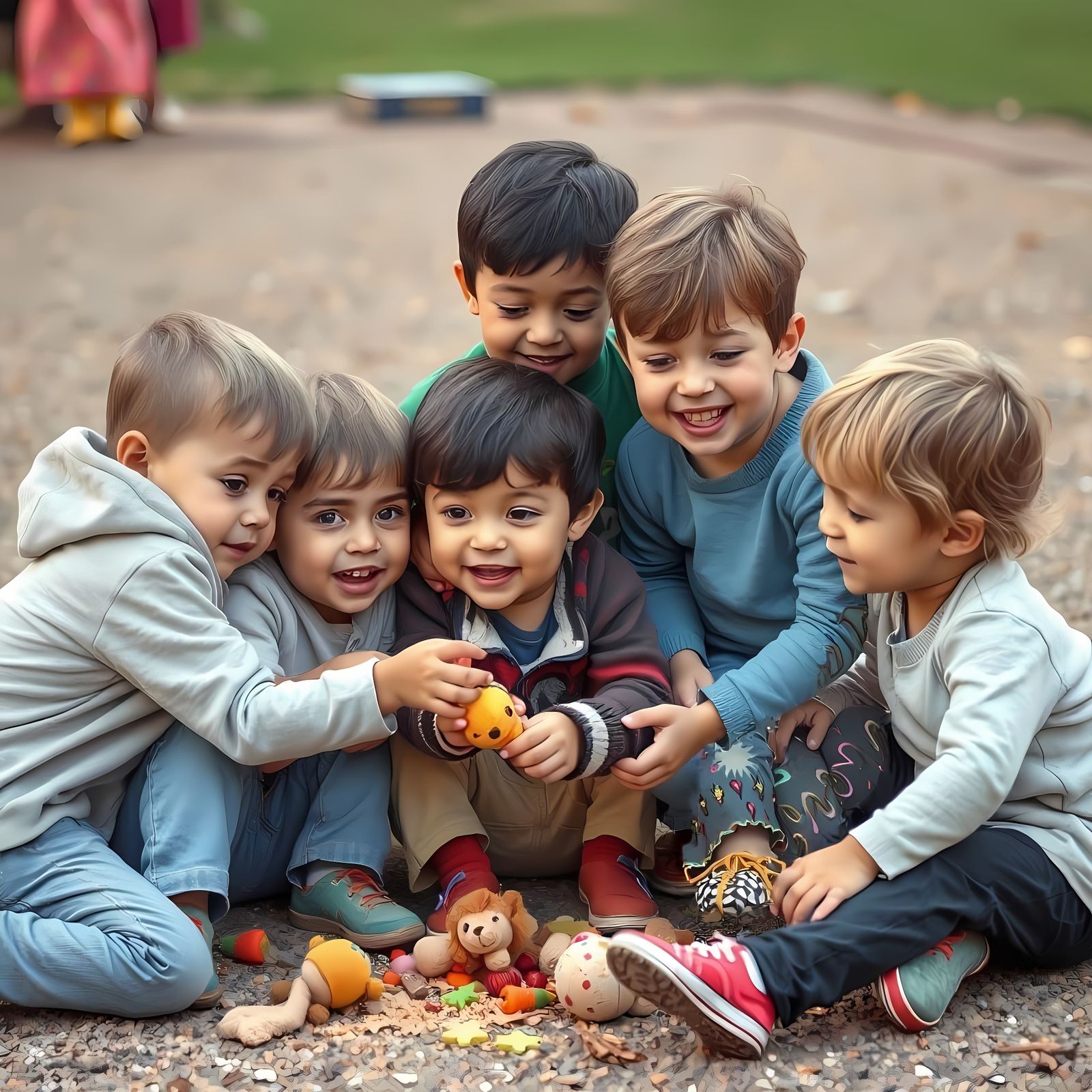 Cute Children at Play in a Whimsical Scene