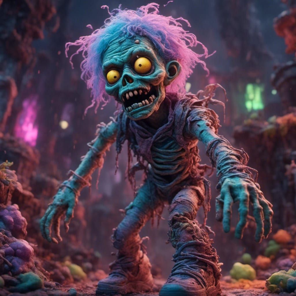 Pastel Mummy Zombie in Detailed Matte Painting