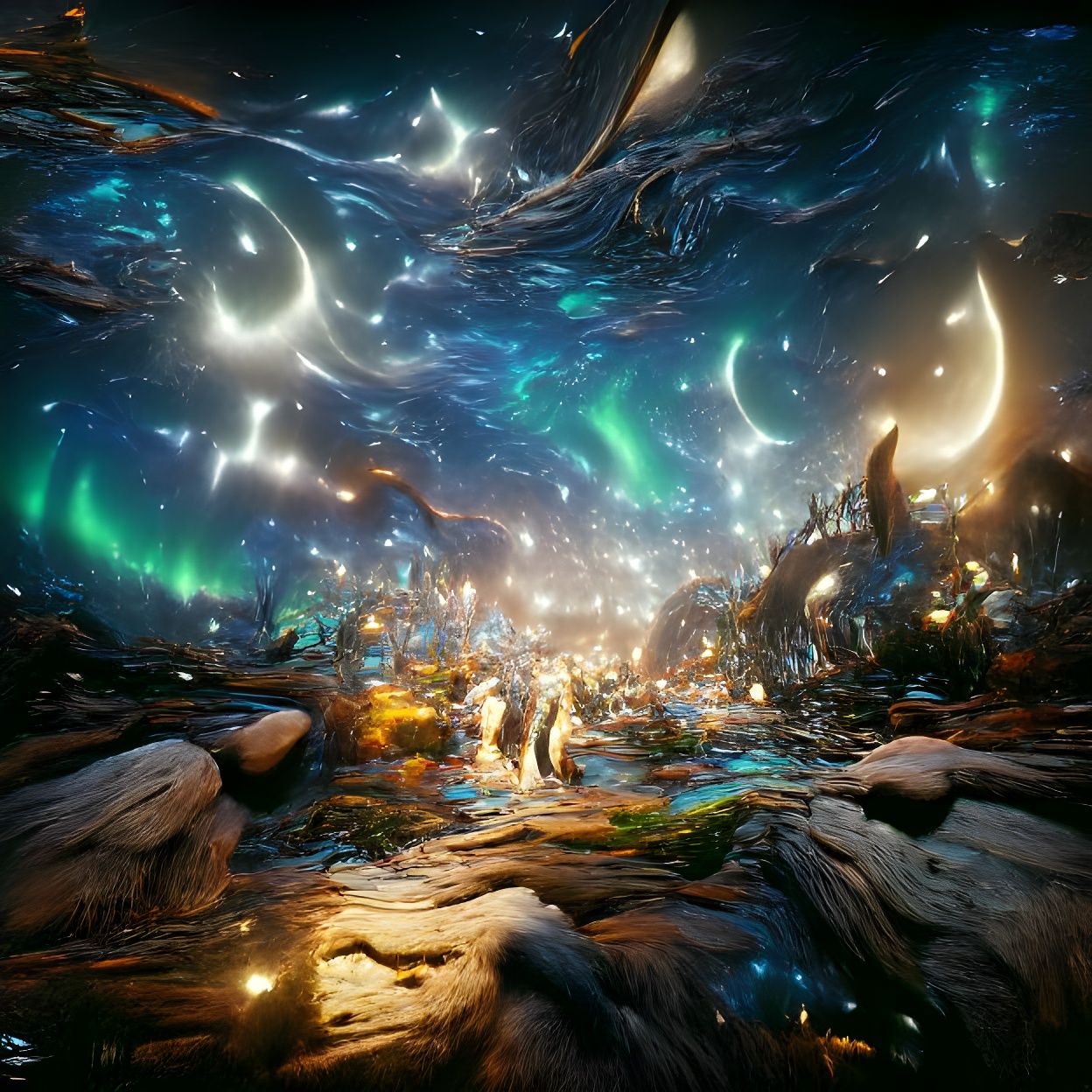 Ethereal Galaxy Amidst Starry Expanse