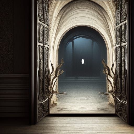 Illuminated Doorway: Dramatic Digital Matte Painting