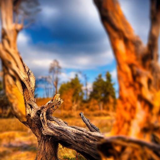 Fine Art Photography of Ancient Tree in Desolate Forest