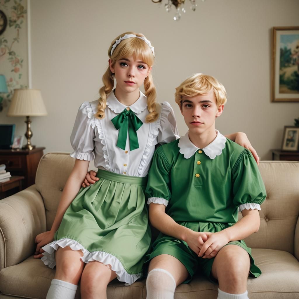 Crossdressing Teen in Pastel Portrait with Bokeh