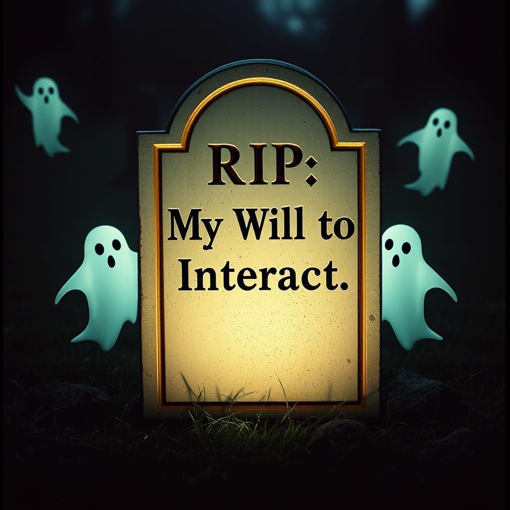 Gothic Gravestone: RIP My Will to Interact
