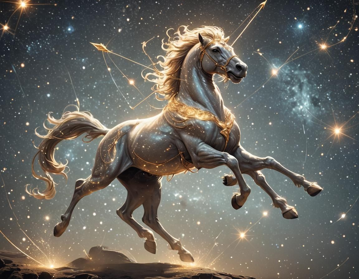 Radiant Glowing Centaur in Galactic Space