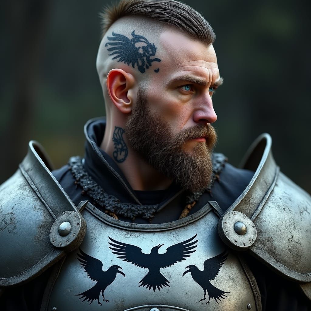 Gritty Viking Warrior in Profile