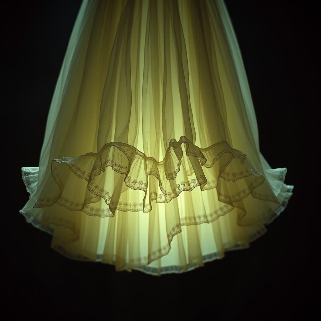 Golden Petticoat Layers Dance in Soft Light