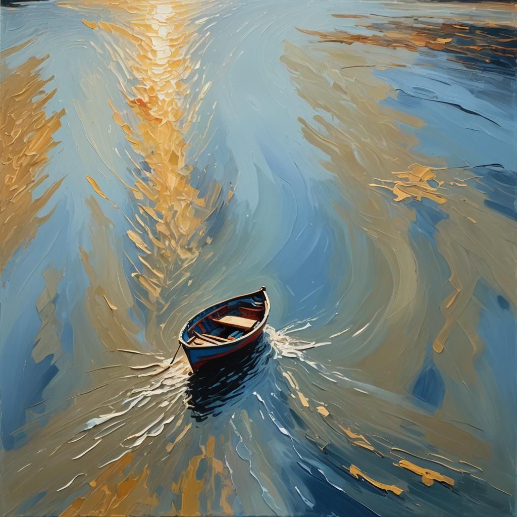 Thames River in Abstract Expressionist Style