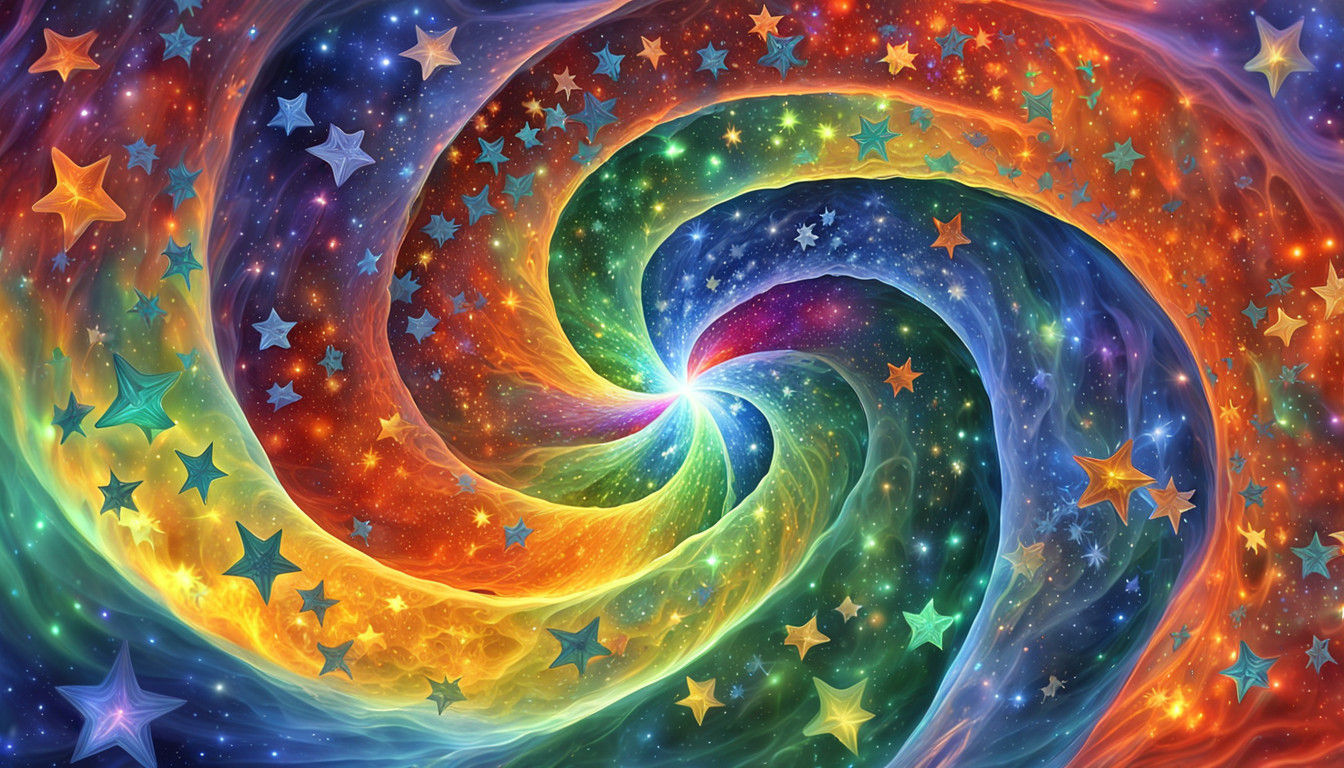 Cosmic Star Clusters in a Vibrant Marc Chagall-Inspired Vort...