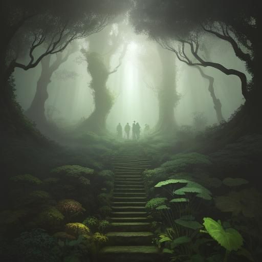 Mystical Druid in Emerald Grove: Fantasy Illustration