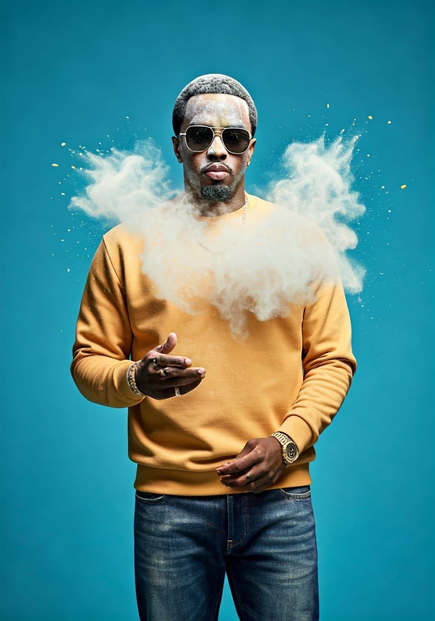 Playful Powder Cloud: A Whimsical Digital Art Scene