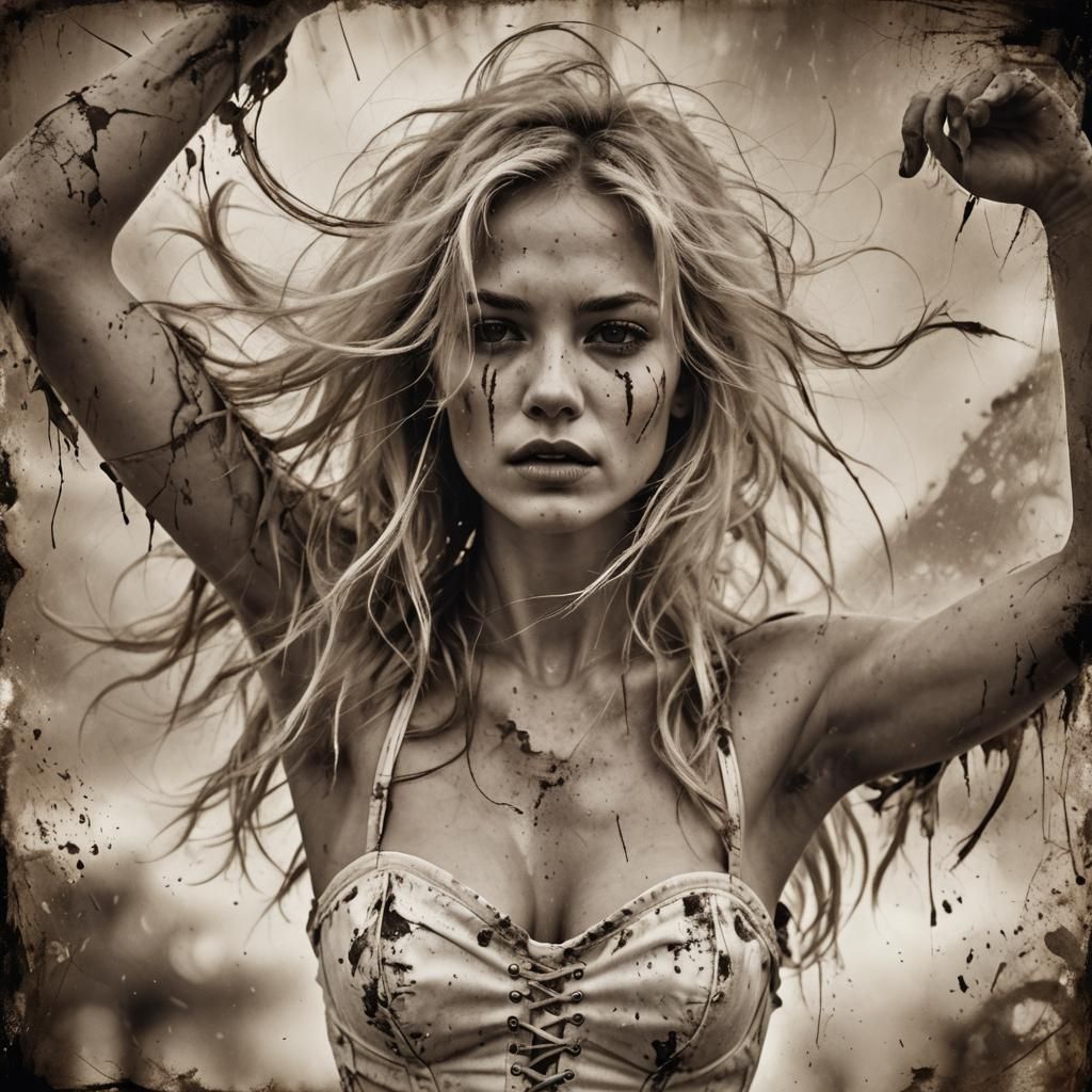 Monochrome Sepia Portrait of a Woman