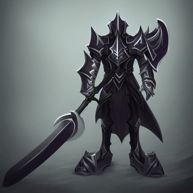 Dark Paladin with Sword in Gothic Style
