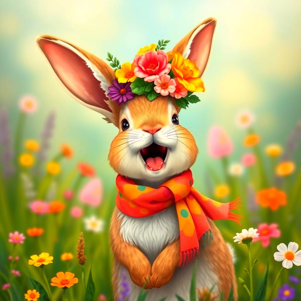 Laughing Bunny Cartoon