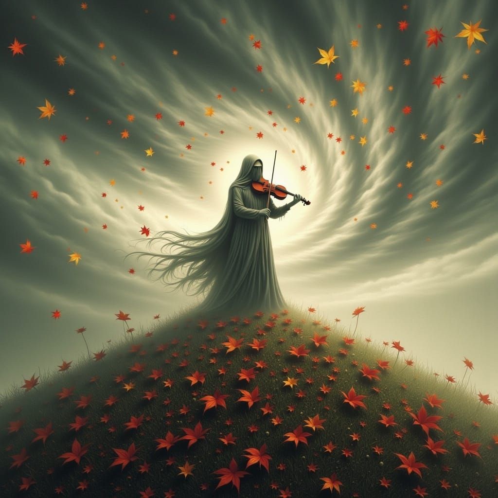 Screaming Fiddle Player in Biomechanical Surrealism