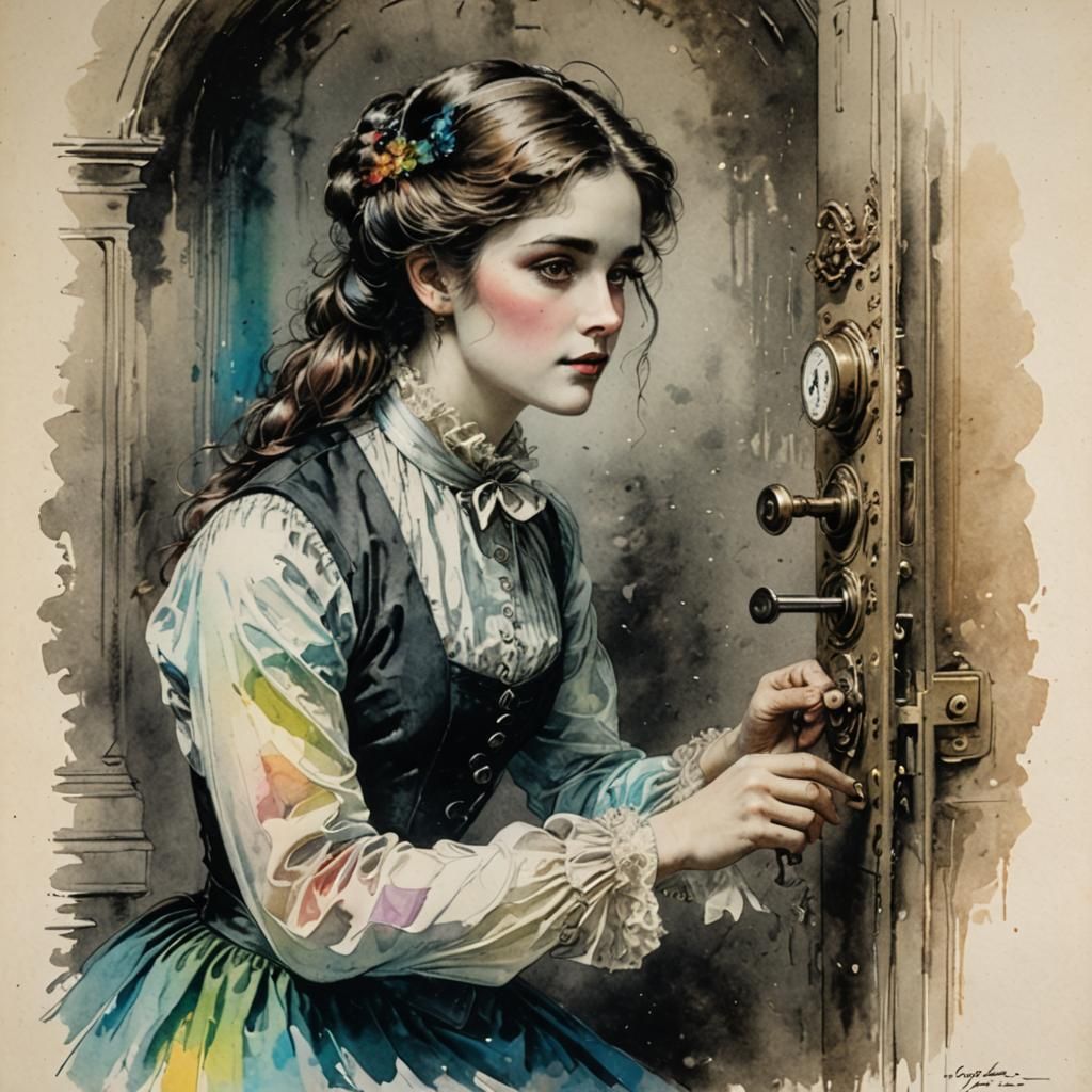 Victorian Locksmith Portrait in Ethereal Style
