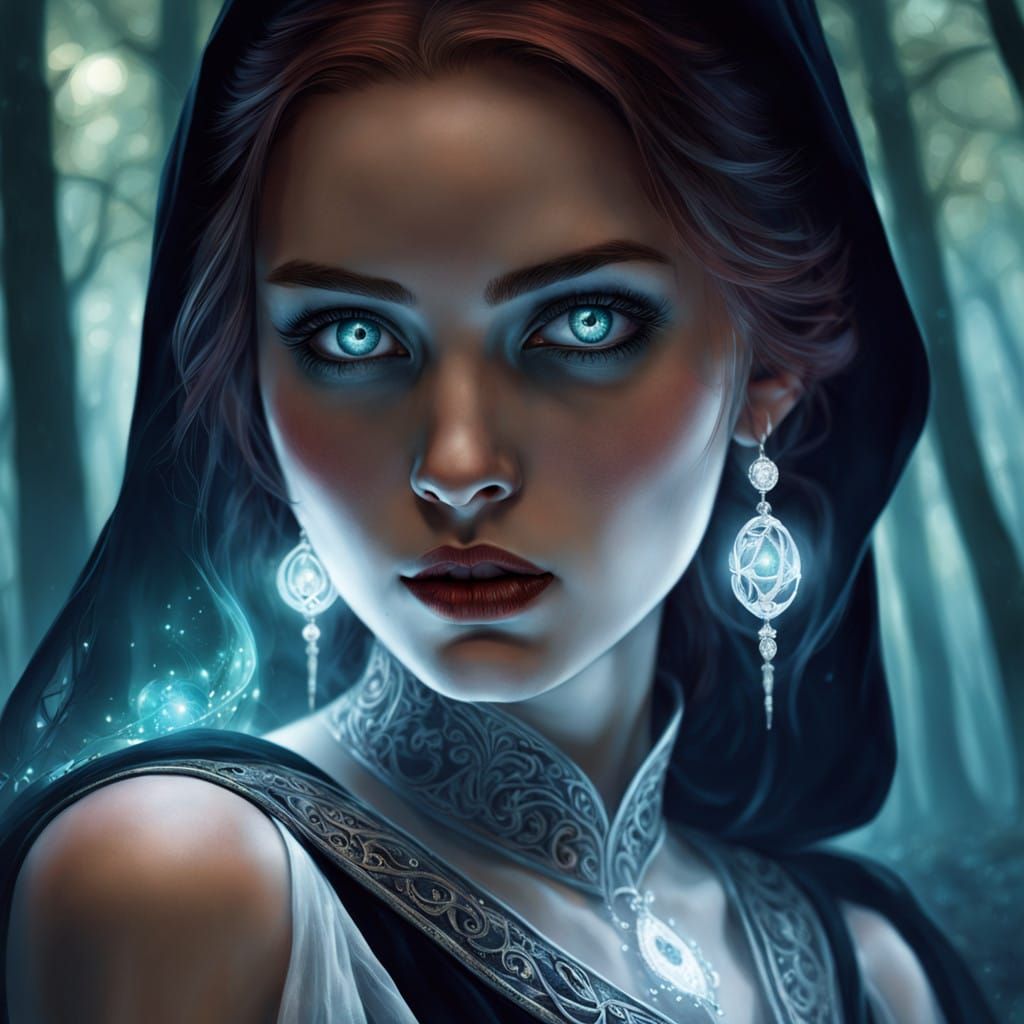 Enchanted Sorceress in Mysterious Forest