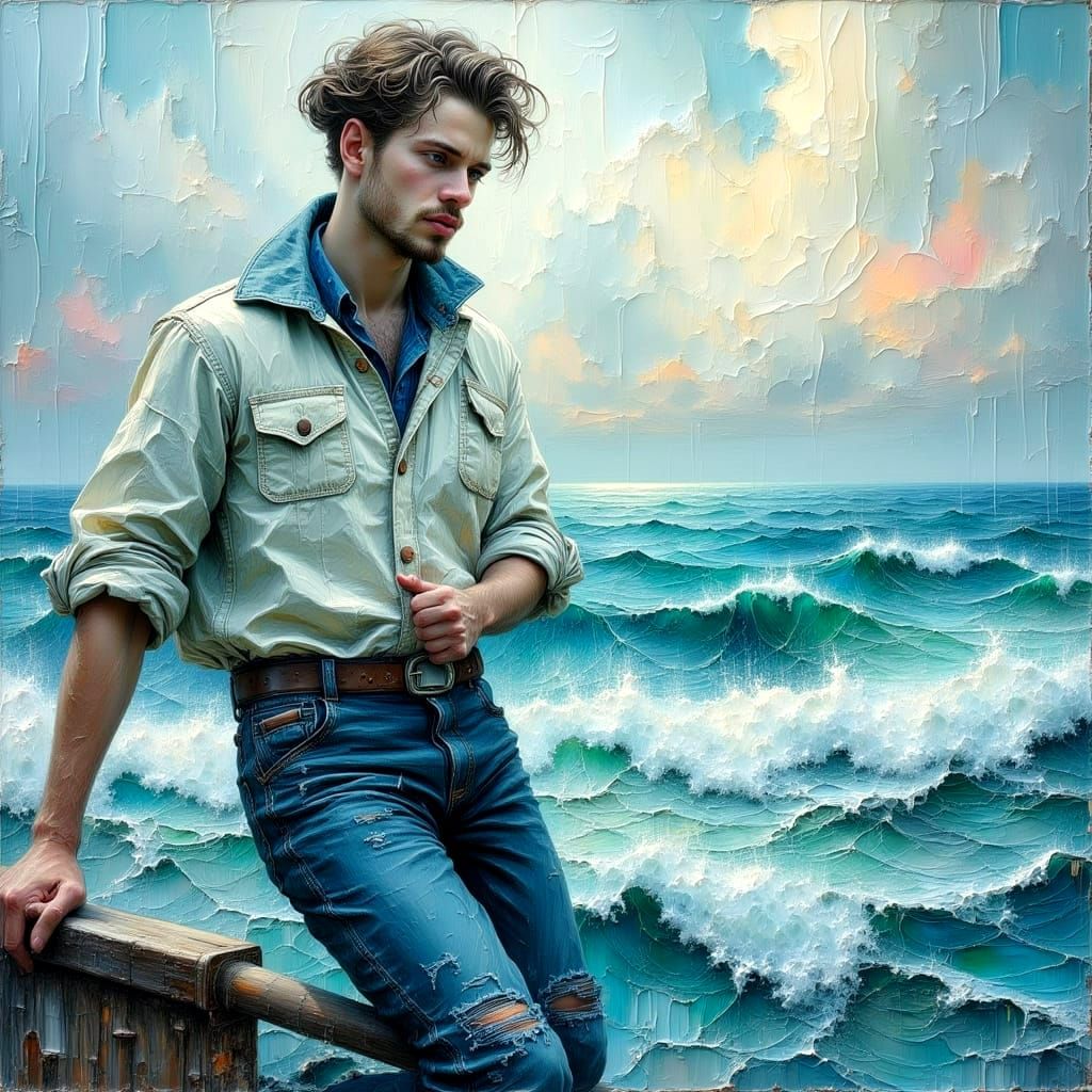 Textured Impasto Oil Painting of a Sunny Journey