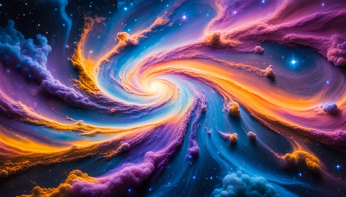 Cosmic Galaxy Macro Photography Inspired by Van Gogh