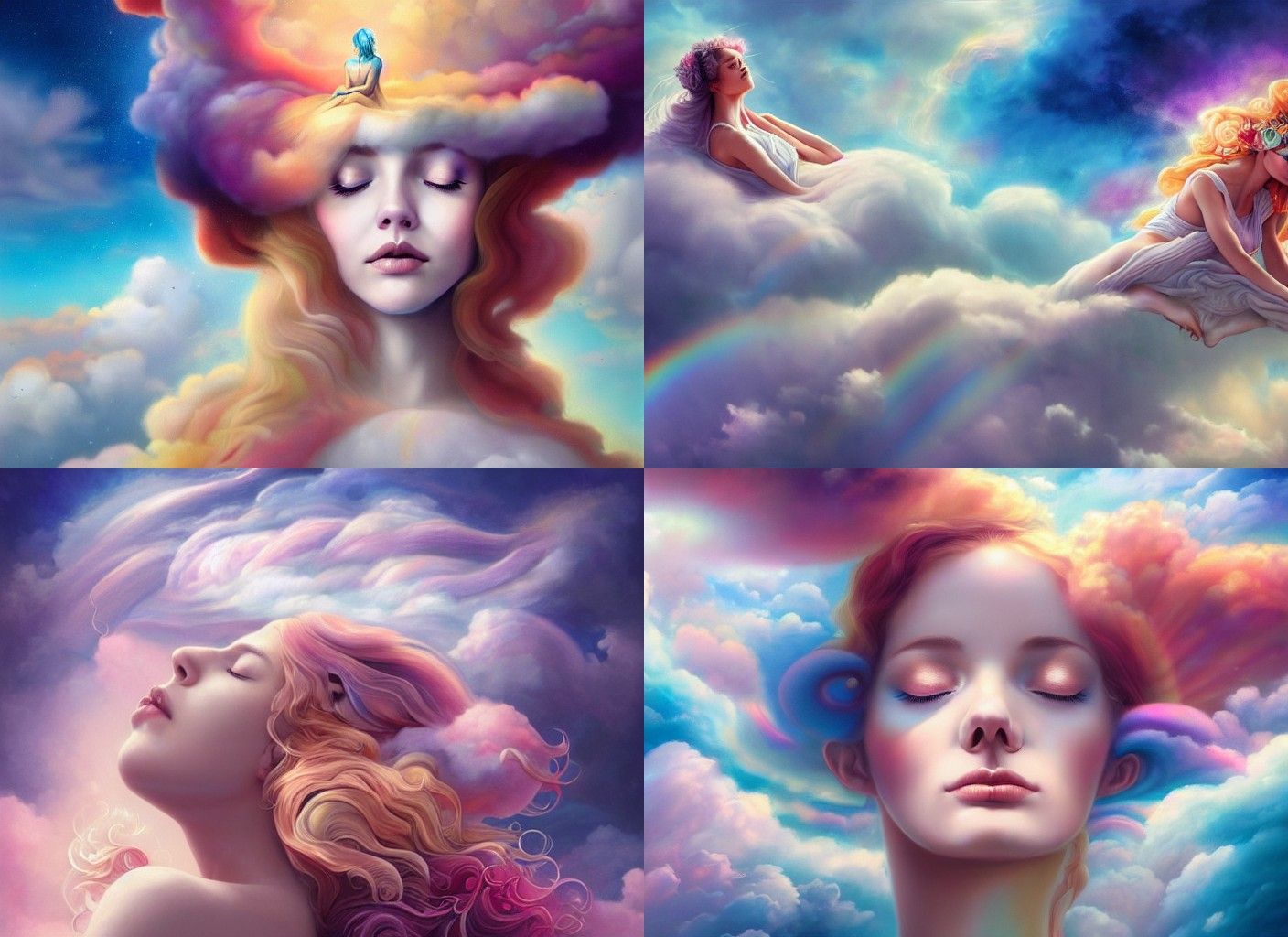 Queen of Clouds in a Maximalist Matte Painting