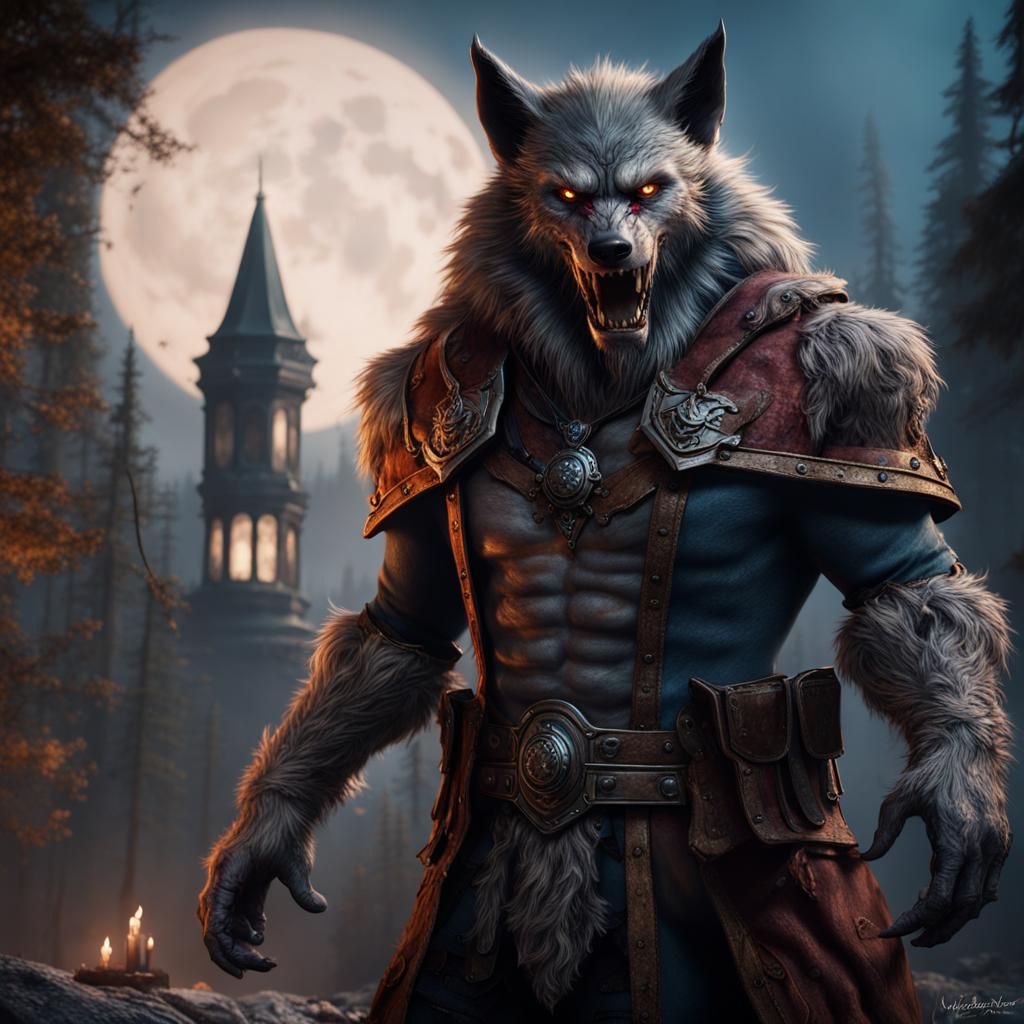 Kaiser Bismark as Werewolf: Detailed Matte Painting