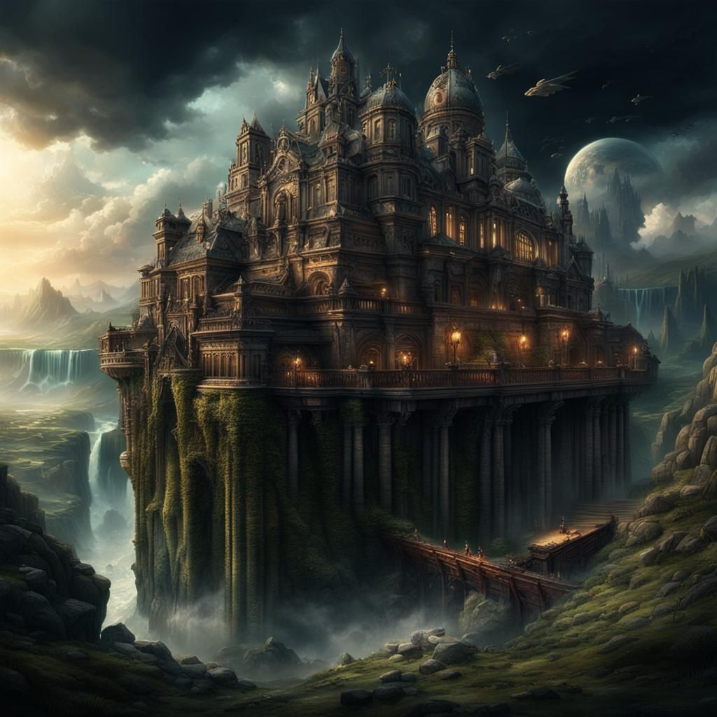 Dramatic Maximalist Digital Matte Painting