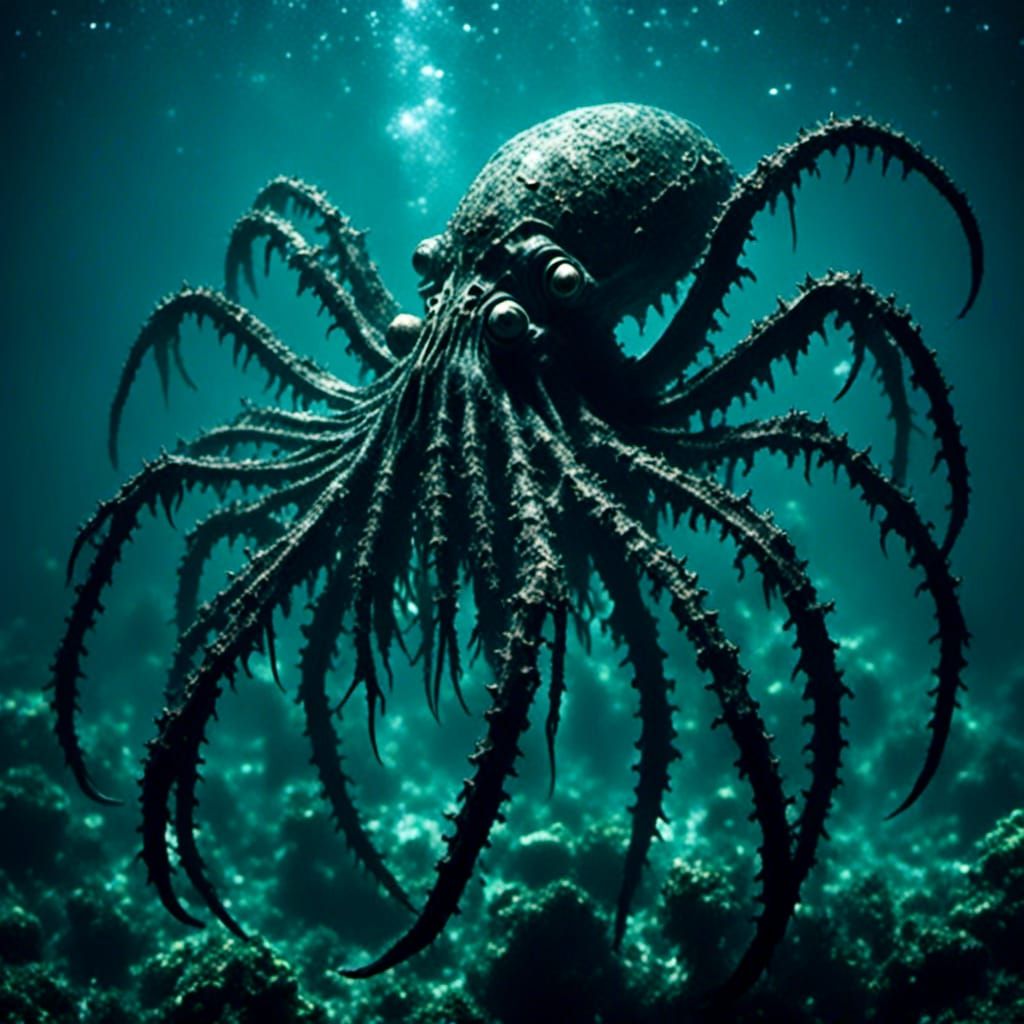 Surreal Spider Crab Octopus Hybrid in Dark Dreamscape