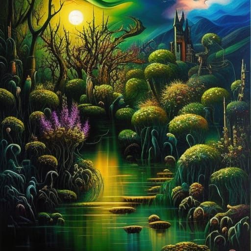 Intricate Mixed Media Flowers in Expressionist Style