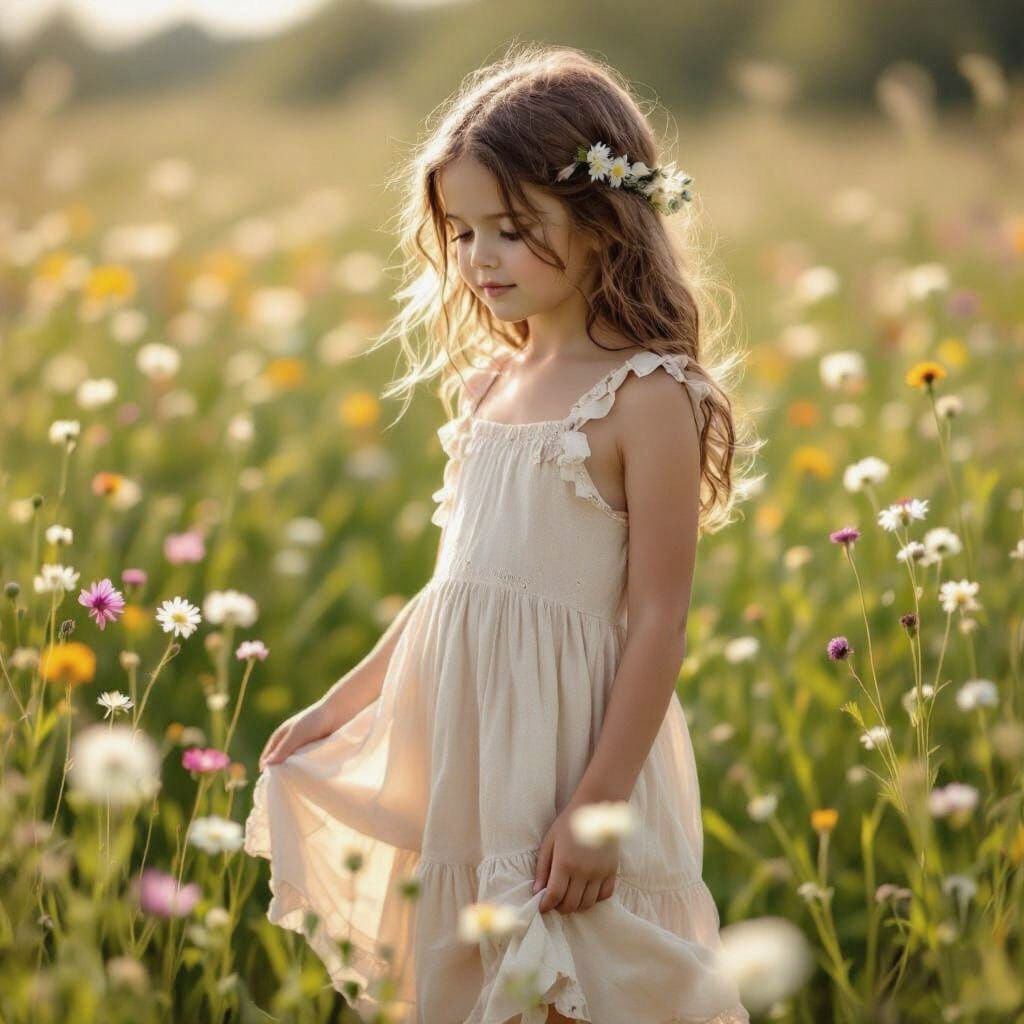 Girl Embracing Her Feminine Self in Nature