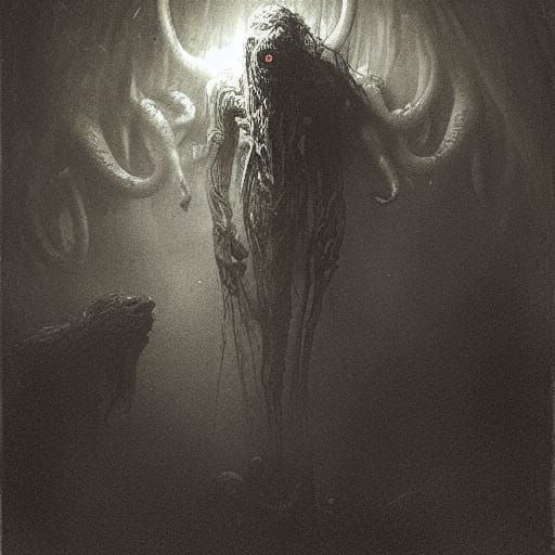 Stylized Monster in Children's Drawing Style