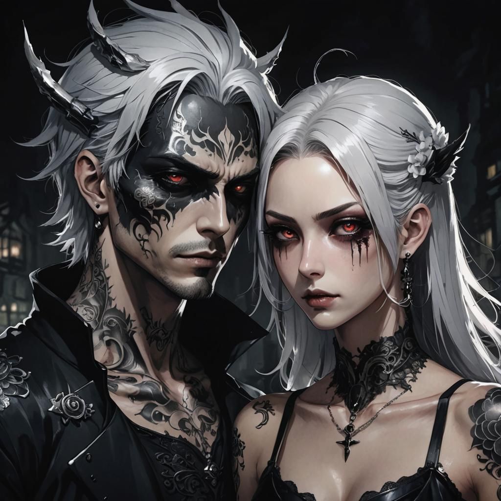 Eerie Manga-Inspired Anime Portrait with Glowing Eyes