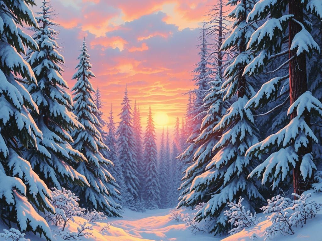 Whimsical Forest Scene in 1980s Fantasy RPG Art Style